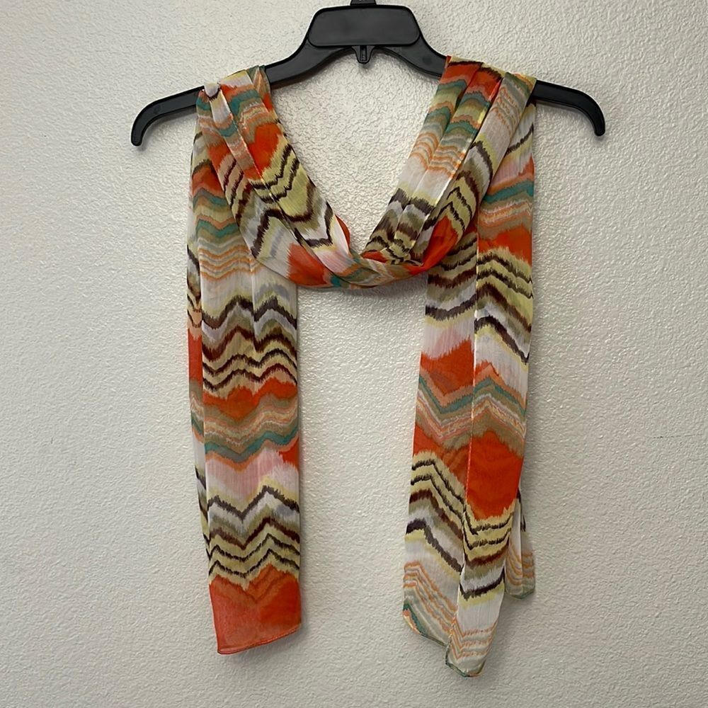 2 Chic Fall Sheer Scarf NWOT - Picture 2 of 5
